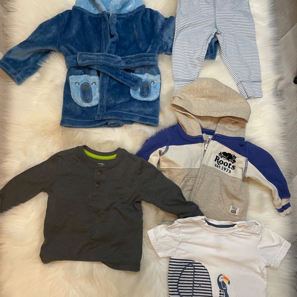 Roots Sweater/ Baby Boy 3-12 M / Bear Robe/ Blue Bundle - Picture 4 of 4
